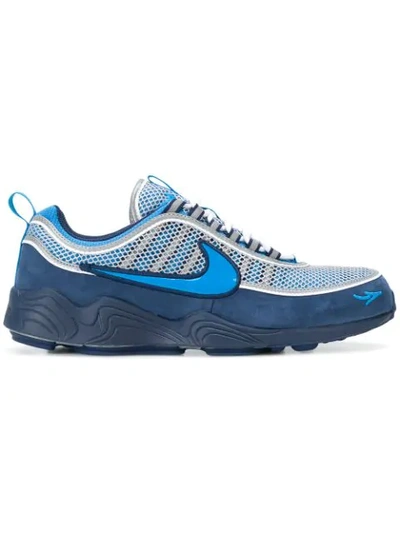 Nike Air Zoom Spiridon '16 Mesh And Suede Sneakers In Blue