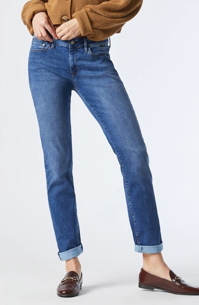 Mavi Jeans Emma Mid Rise Slim Boyfriend Jeans In Mid Supersoft