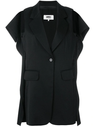 Mm6 Maison Margiela Sleeveless Blazer With Cutouts In Black