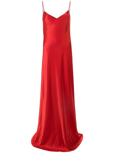 Galvan V-neck Slip Dress - Red