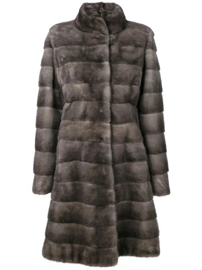 Liska Valencia Fur Coat In Grey