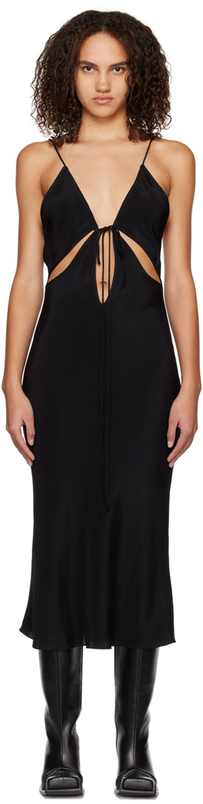 Christopher Esber Triquetra Cut-out Silk-satin Midi Dress In Black