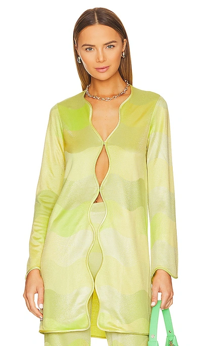 Alexis Bia Satin Duster Top In Green