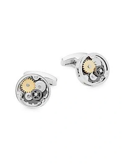 Saks Fifth Avenue Round Gear Stainless Steel Cufflinks In Silver