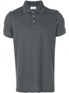 Saint Laurent Logo-embroidered Cotton Polo Shirt In Grey