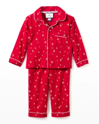 Petite Plume Unisex Starry Night Pajama Set - Baby, Little Kid, Big Kid In Red