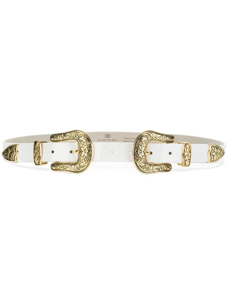 white cowboy belt