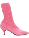 Strategia Glitter Sock Boots - Pink