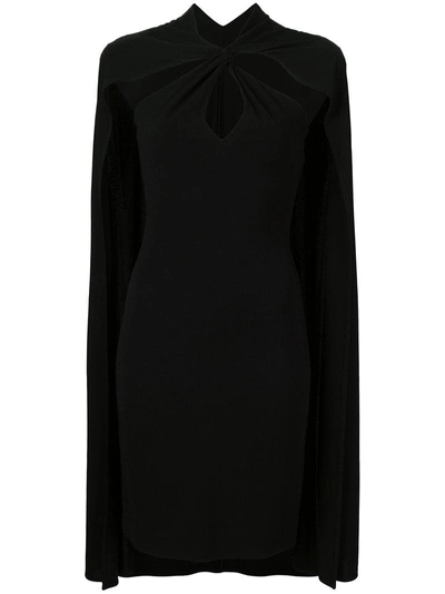 Dsquared2 Fitted Cape Dress In Black