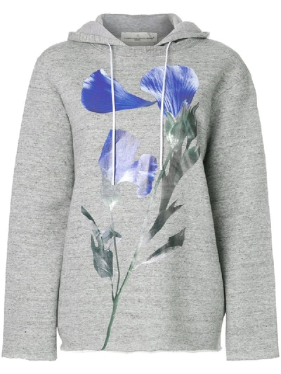 Golden Goose Loretta Oversized Floral-print Cotton-jersey Hooded Top In Grey