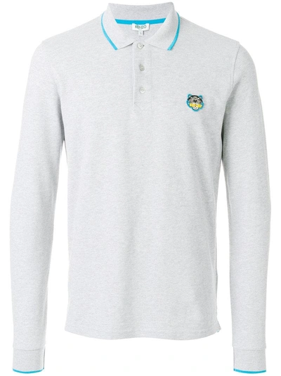 Kenzo Long-sleeved Tiger Crest Polo Shirt