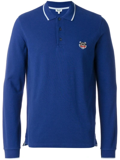 Kenzo Long-sleeved Tiger Crest Polo Shirt