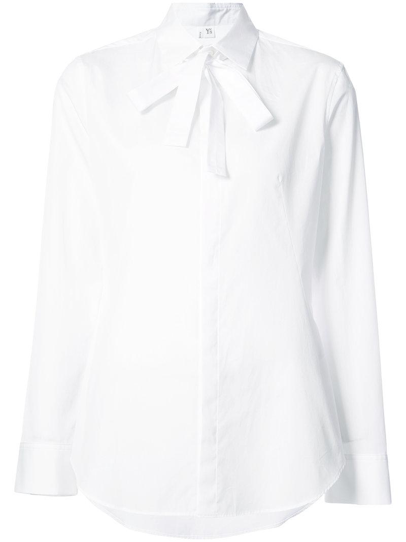 Y's Tie Front Shirt - White | ModeSens