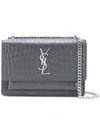 Saint Laurent Grey Sunset Monogram Leather Chain Wallet