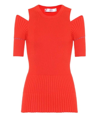 Victoria Beckham Ribbed Wool Top In Red