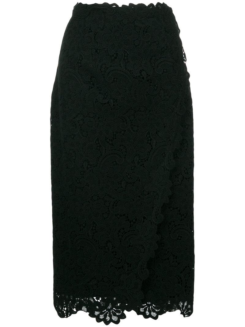Ermanno Scervino Lace Overlay Skirt - Black | ModeSens
