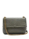 Bottega Veneta Olimpia Small Intrecciato Leather Shoulder Bag In Dark Grey