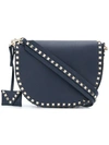 Valentino Garavani Medium Grain Calfskin Leather Rockstud Crossbody Bag In Blue