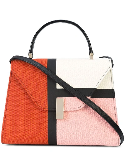 Valextra Iside Medium Colour-block Bag In Pink Multi