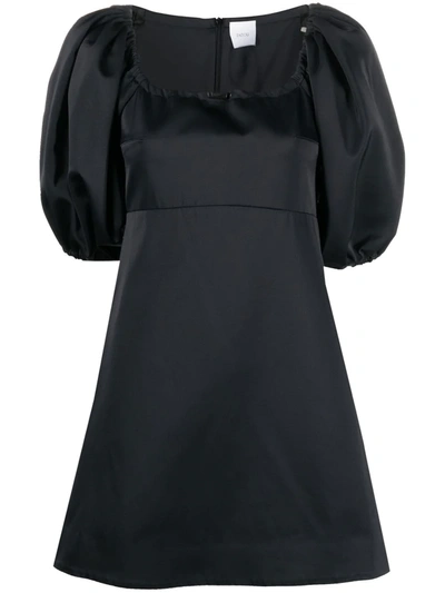 Patou Off-shoulder Puff Sleeve Mini Dress In Black