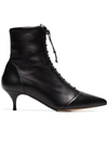 Tabitha Simmons Emmet Lace-up Leather Ankle Boots In Black