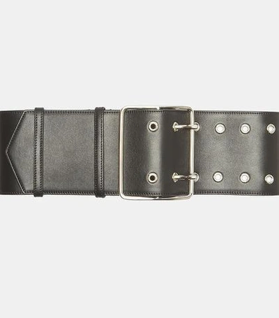 Altuzarra Wide Leather Waist Belt In Black