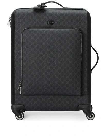Gucci Medium Gg Supreme Suitcase In Black
