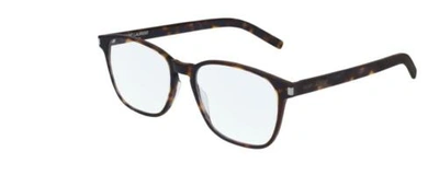 Pre-owned Saint Laurent Sl 186-b Slim 005 Havana Eyeglasses In Clear