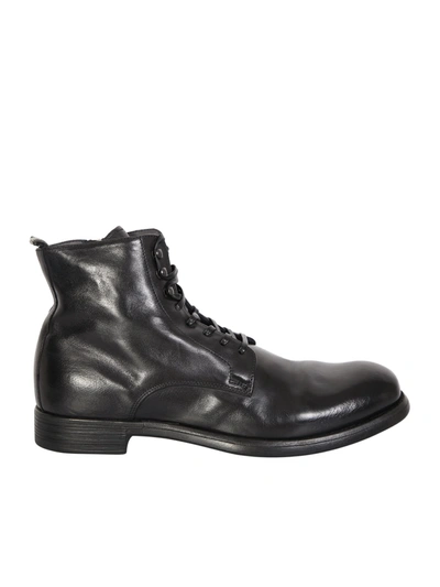 Officine Creative Chronicle Lace-up Leather Ankle Boots In Black