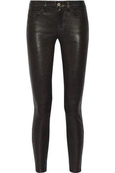 Frame Woman Le Skinny Stretch-leather Trousers Black