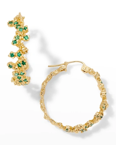 Pacharee Floret Vine Hoop Earrings In Emerald