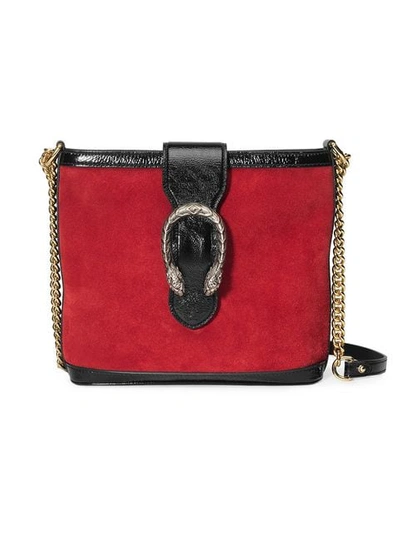 Gucci Dionysus Suede Bucket Bag In Red