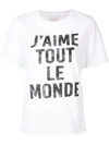 Cinq À Sept Tous Les Jours J'aime Tout Le Monde Crewneck Short-sleeve Tee In White