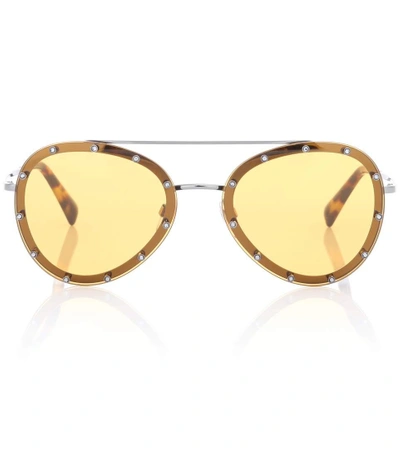 Valentino Embellished Aviator Sunglasses