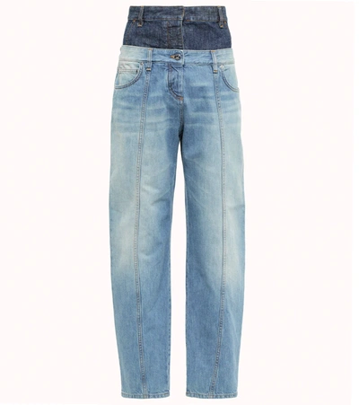 Loewe Trompe L'oeil Double-waistband Tapered High-rise Denim Jeans