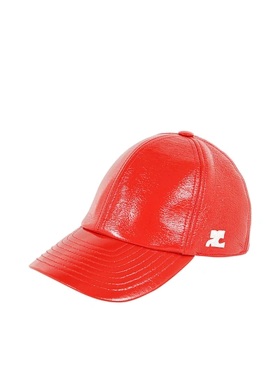 Courrges Courrèges Logo Patch Baseball Cap In Red