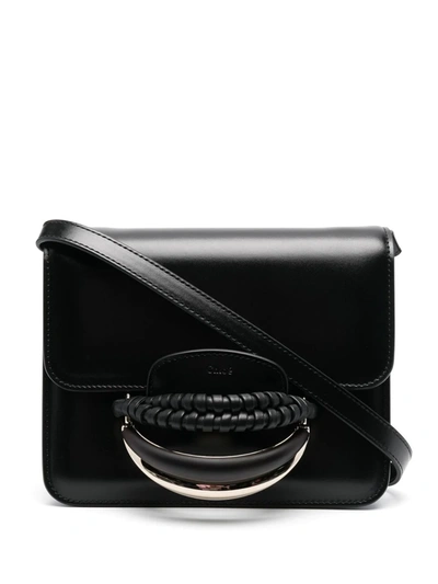 Chloé Kattie Braided Leather Crossbody Bag In Black