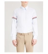 Thom Browne Signature-stripe Armband Regular-fit Cotton-twill Shirt In Pastel Blue