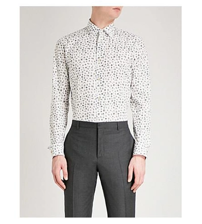 Paul Smith Floral-print Soho-fit Cotton Shirt In White