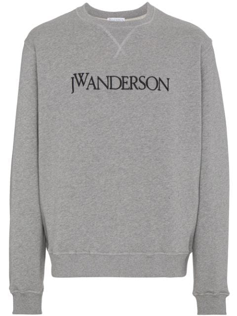 Jw Anderson J.w. Anderson Embroidered Logo Sweatshirt In Grey | ModeSens