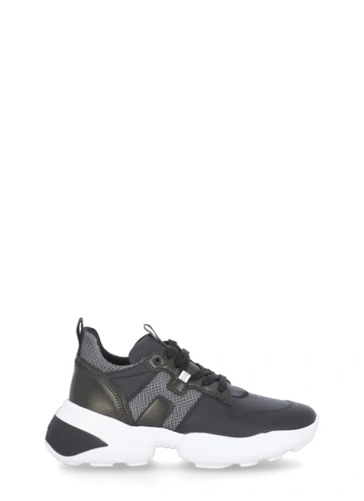 Hogan Interaction Sneakers In Leather In Negro