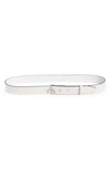 Rag & Bone 20th Anniversary Skinny Leather Belt In White/silver