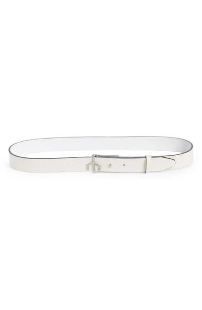 Rag & Bone 20th Anniversary Skinny Leather Belt In White/silver