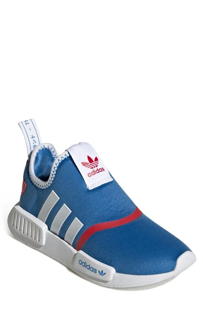 Adidas Originals Kids' Nmd 360 Slip-on Sneaker In Blue Rush/ White/ Vivid Red