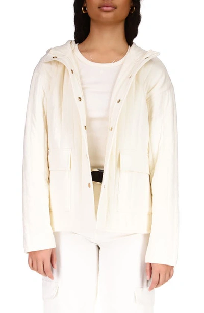 Sanctuary Nova Hooded Quilted Jacket In White