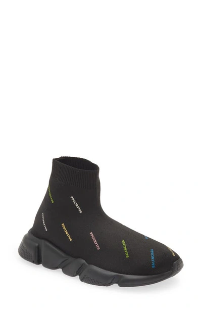 Balenciaga Kids' Speed Lt Recycled Branded Trainers Black