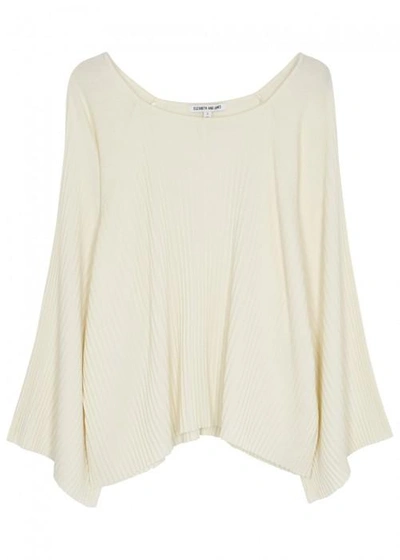 Elizabeth And James Reagan Pleated Jersey Top In Ivory