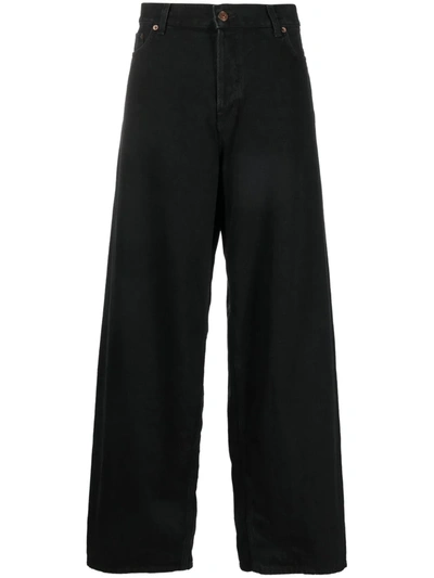 Haikure High-waisted Wide Leg Jeans In Black