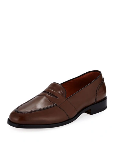 Tom Ford Calf Leather Penny Loafer, Brown