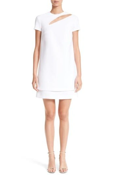 Versace Cutout Stretch Cady Dress In Optical White